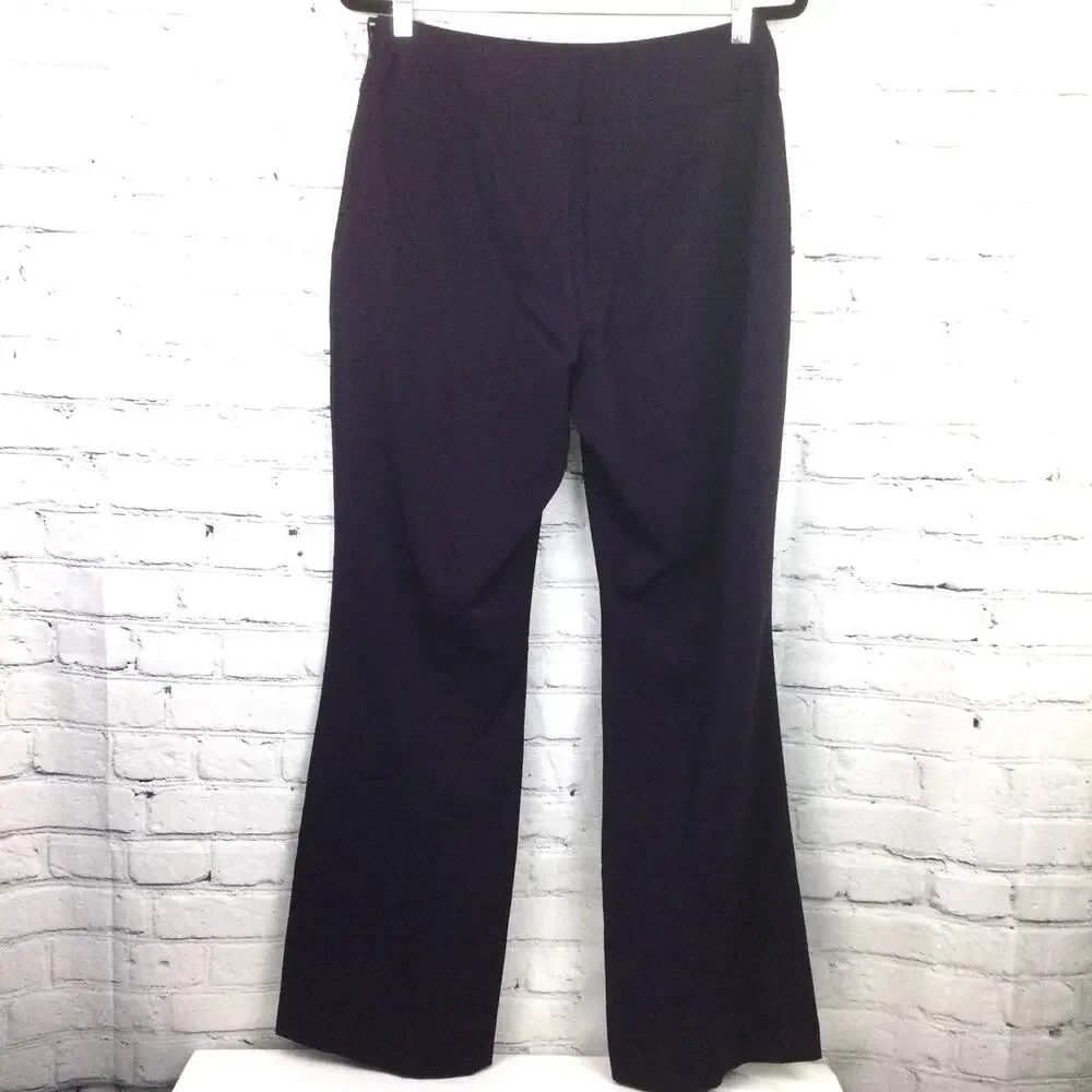 Worthington Women's Stretch Floral Embroidered Waist Purple Straight Leg Size 10